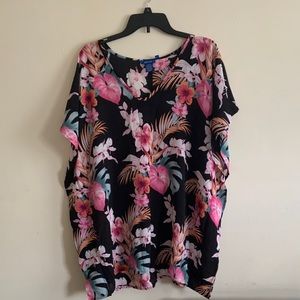 Tropical Floral Kaftan Coverup